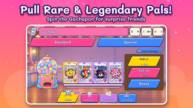 Gachapon – pull rare and legendary Pals